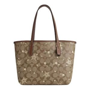 Coach Mini City Tote Signature Snowflake Star